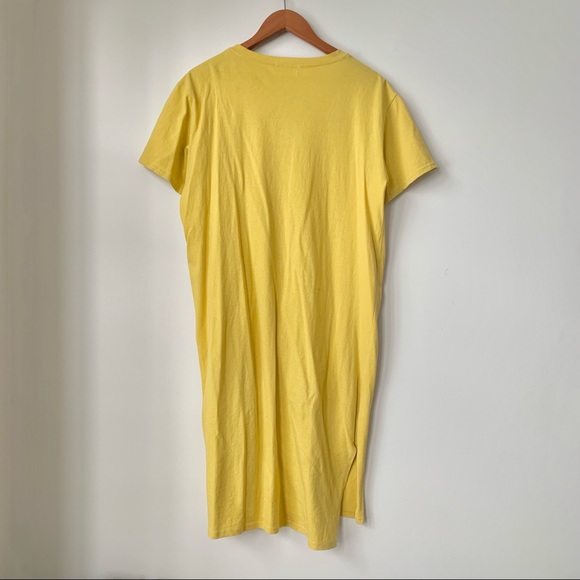 TRENDY | KOREAN STYLE FASHION T-SHIRT KNOTTED DRESS COTTON MIDI OVERSIZED - Picture 2 of 8